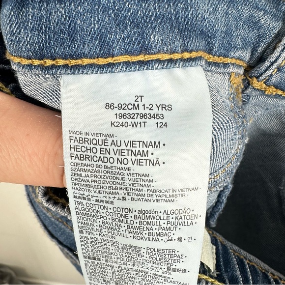 Levi's Denim Bermuda Shorts Girls Size 2T NWT Summer Casual Elastic‎ Waist - Picture 4 of 5